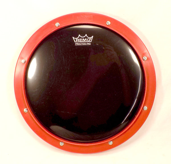 Remo RT-0010-58 10" Red Tunable Practice Pad with Ambassador Ebony Drumhead