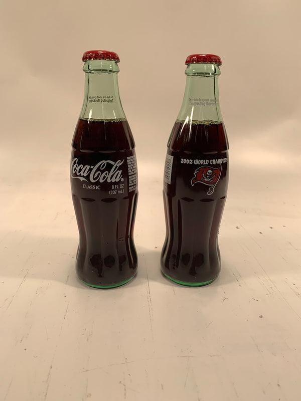 2002 (2) Vintage Coca Cola Bottle Tampa Bay Bucs Superbowl