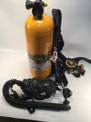 Scuba tank, harness, mask