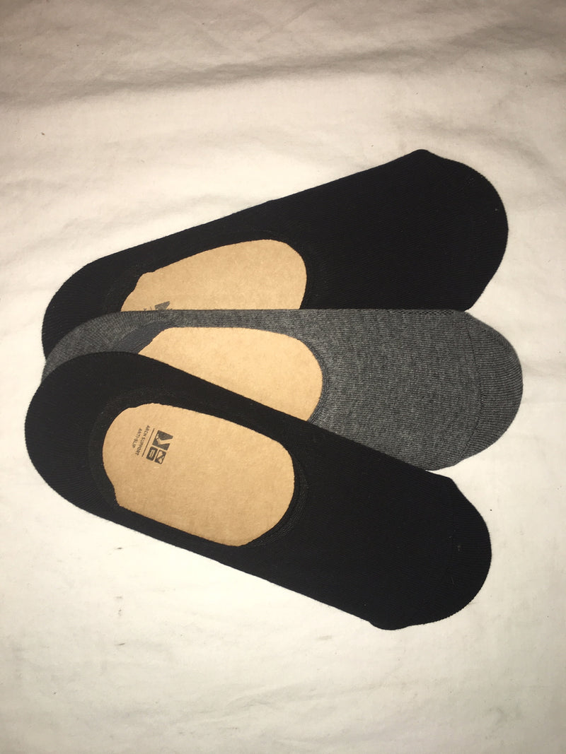 LEVI'S 168ca No Show No Slip Socks Size 8-12 Grey & Black