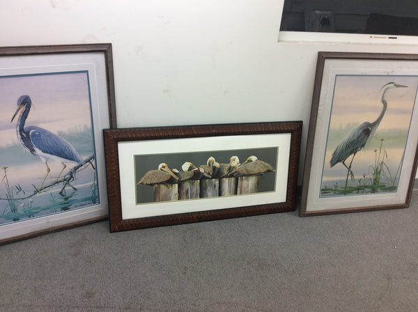 Hemingway Style Paintings Pelican and Egrets