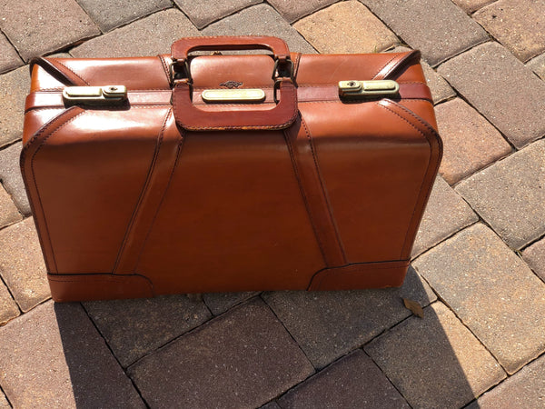 Vintage Stylite Leather Suitcase 1950s NO KEY