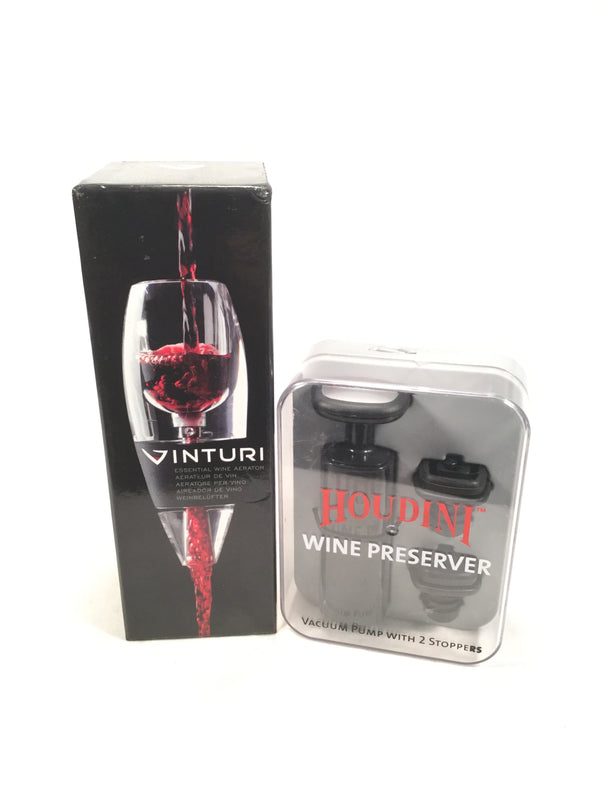 Vinturi Essential Aerator & Houdini Wine Preserver Combo Set