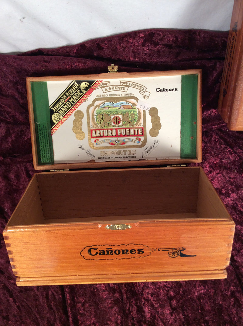 3 Wooden Collectible Cigar Cases (Empty)