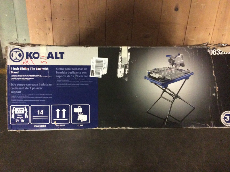 Kobalt 7 in. Sliding Tile Saw with stand