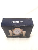 SEIKO Gold Tone-Solid Brass Table Clock Rotating Sphere QXG355GLH