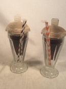 Root beer float/shake soda glass set (2)