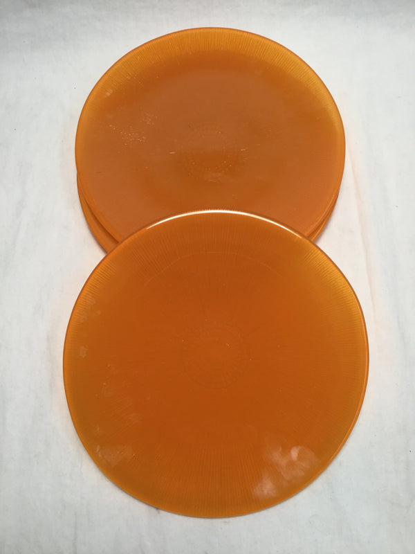 Vintage Orange glass accent plates set of 3