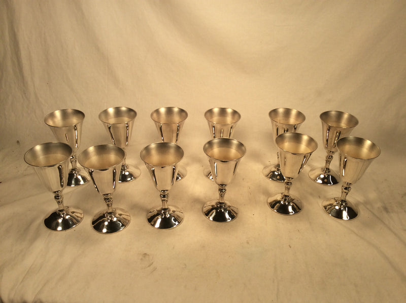 12 piece set of Plator Silver wine goblets made in spain