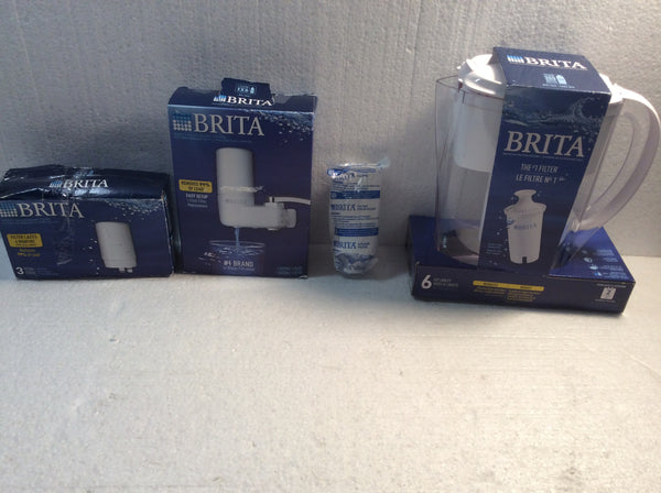 Brita 1 Pitcher, 1 pitcher filter, 1 faucet system, 3 faucet filters