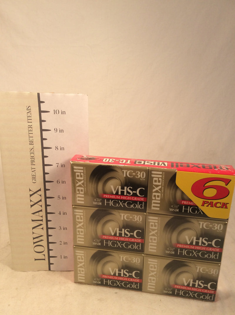 Maxwell TC-30 vhs c tapes (6 pack)