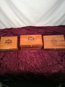 3 Wooden Collectible Cigar Cases (Empty)