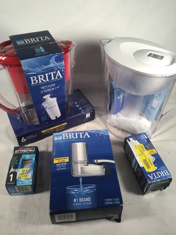 Brita bundle 2 pitchers, 1 faucet system, 2 refill filters