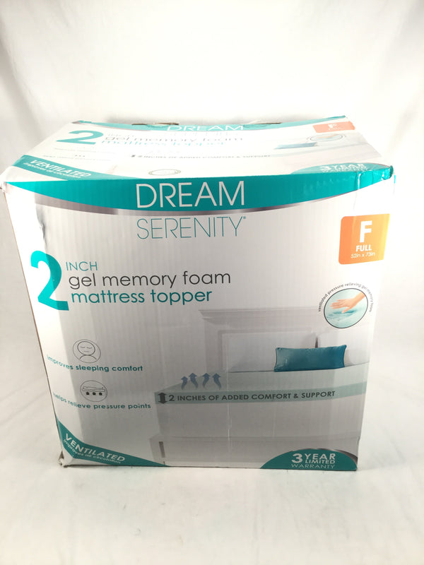Dream Serenity 2” Full Gel Memory Foam Mattress Topper
