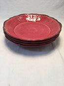 Le Cadeaux Red Salad Plates Set Of 4