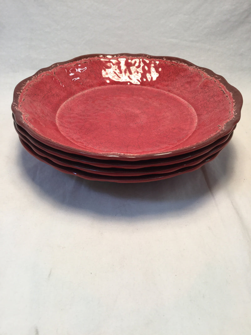 Le Cadeaux Red Salad Plates Set Of 4