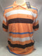 IZOD collar shirt men’s L mesh cotton stripes orange black blue white