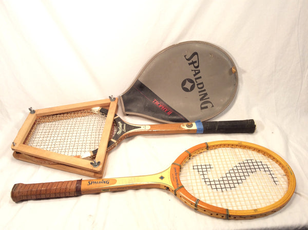 Vintage Tennis Rackets, Lot of 2 with covers, Spaulding and MacGregor, Good Vintage Condition