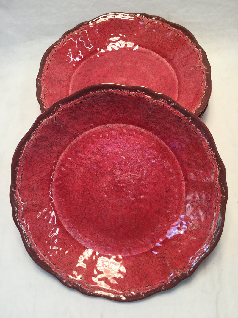 Le Cadeaux Red Salad Plates Set Of 4