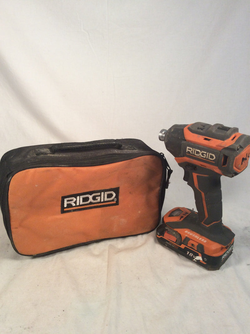 Ridged 18v cordless brushless impact driver w/case (drill & battery only)