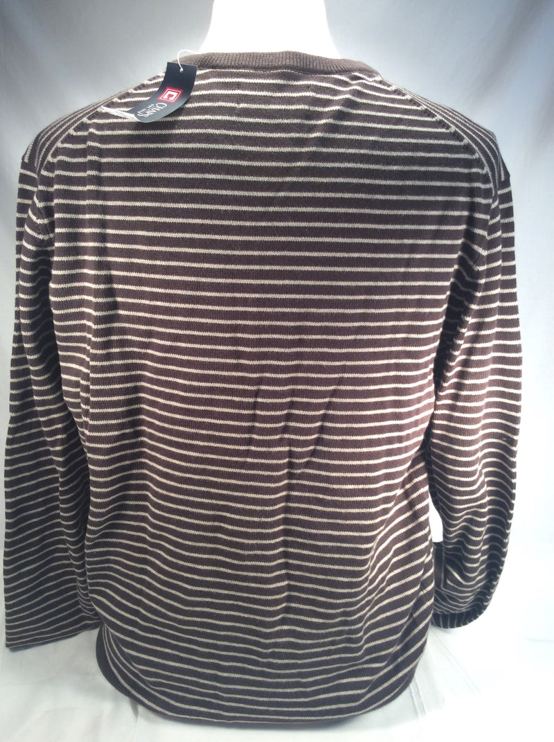 CHAPS cotton sweater brown stripes men’s L