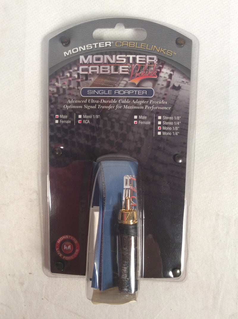 Monster single adapter male,RCA,Female,Mono 1/8 cable Prolink