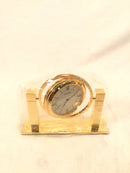 SEIKO Gold Tone-Solid Brass Table Clock Rotating Sphere QXG355GLH