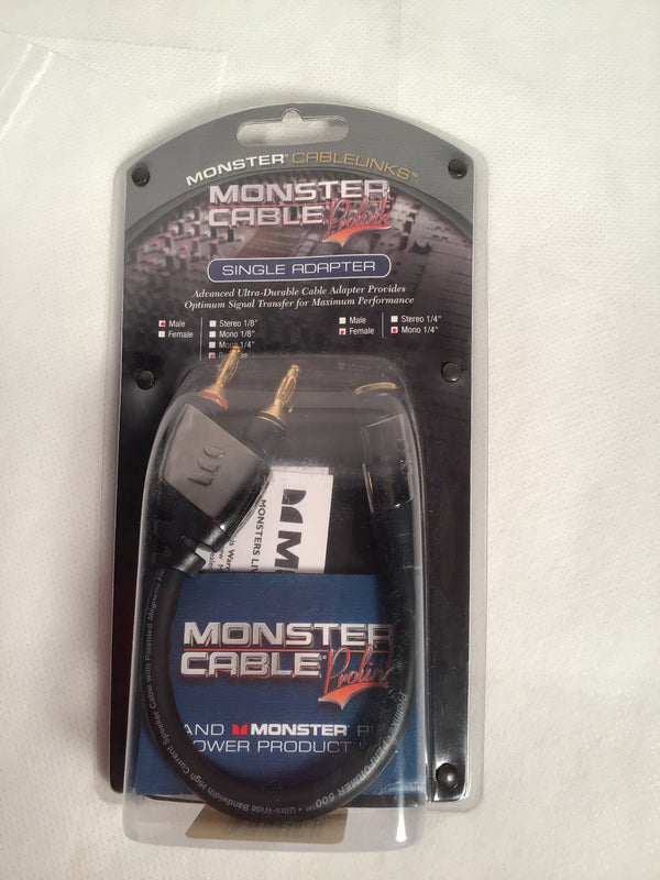Monster cable single adapter male-bananas female-mono 1/4”