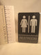 Men & Women’s restroom bathroom sign with Braille 6x9” ADA compliant self adhesive tape black white