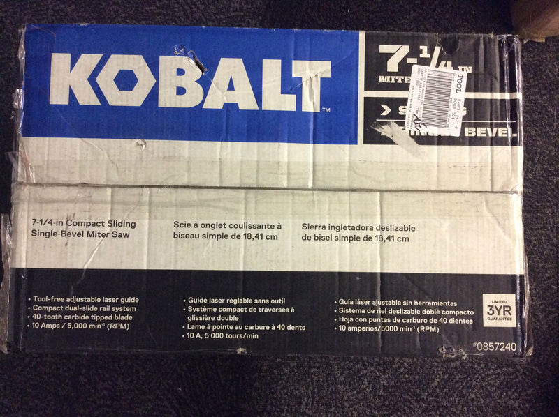 Kobalt 7-1/4 In Sliding Single Bevel Miter Saw