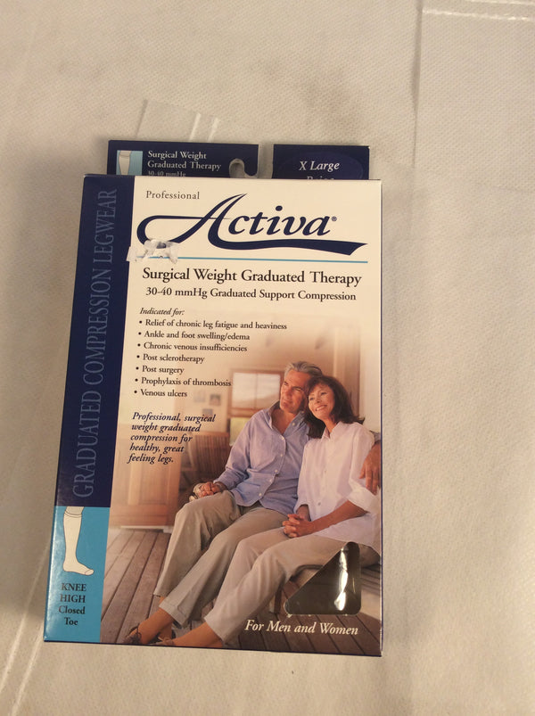 Activa knee high compression stockings (size XL) beige color