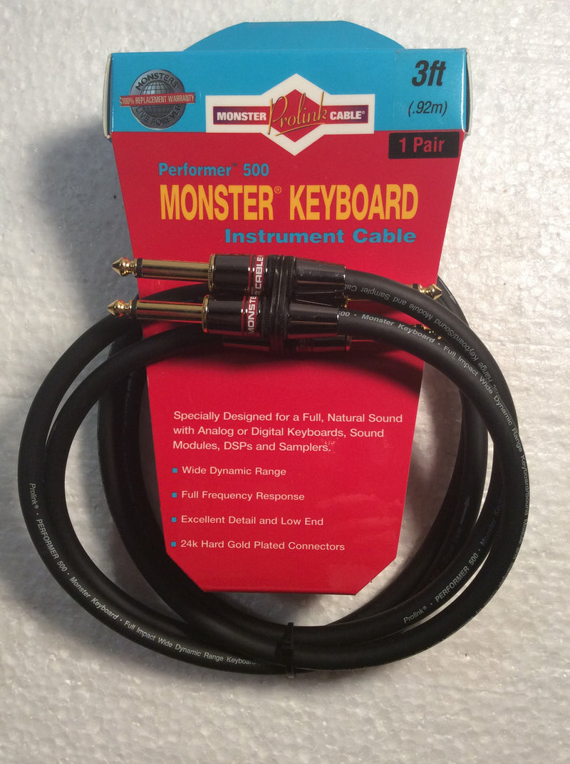 Monster keyboard performer 500 instrument 3ft cable