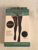 Rejuvahealth thigh high sheer floral compression stockings (size MEDIUM) black color