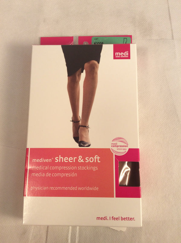 Mediven sheer and soft calf compression stockings (size VI) natural color