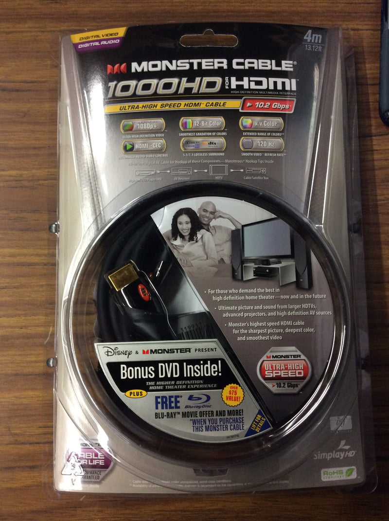 Monster 1000HD for HDMI 13.12ft Cable