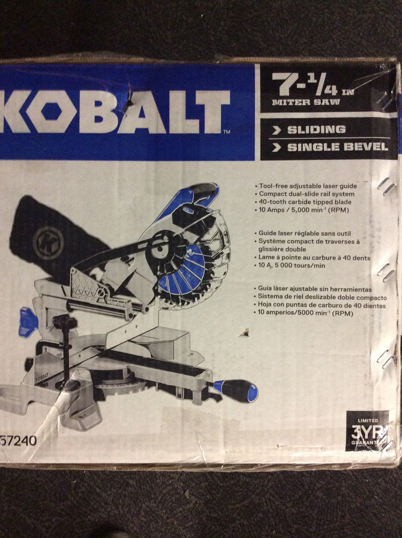 Kobalt 7-1/4 in. Sliding Single Bevel Miter Saw