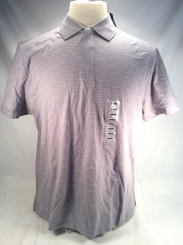 Perry Ellis cotton golf shirt men’s L gray stripes