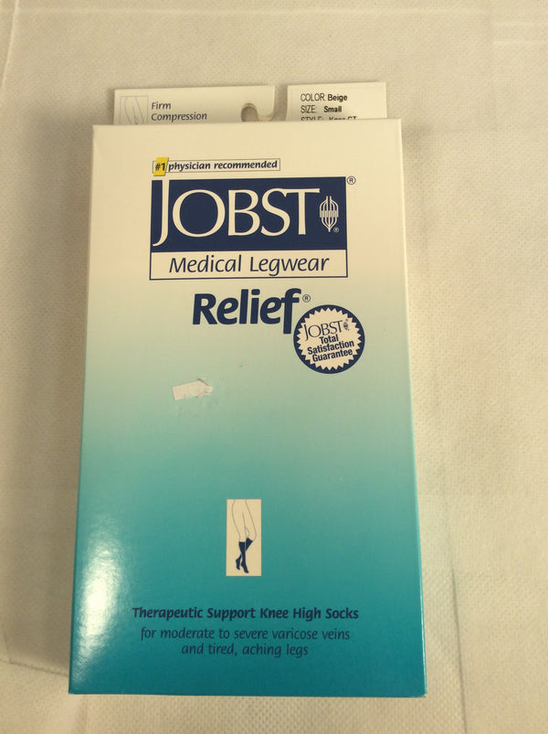 Jobst closed toe knee high compression sock (size SMALL) beige color