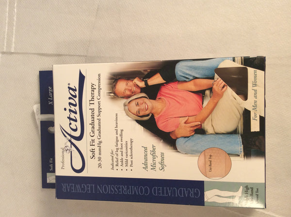 Activa thigh high compression stockings (size XL) beige color