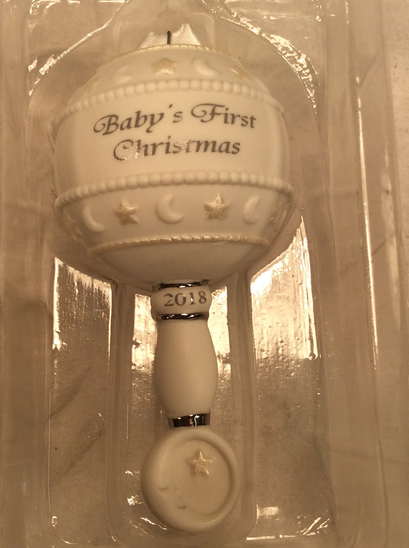 Hallmark 2018 baby’s first Christmas rattle ornament