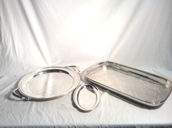 Oneida silver serving trays (3) #1