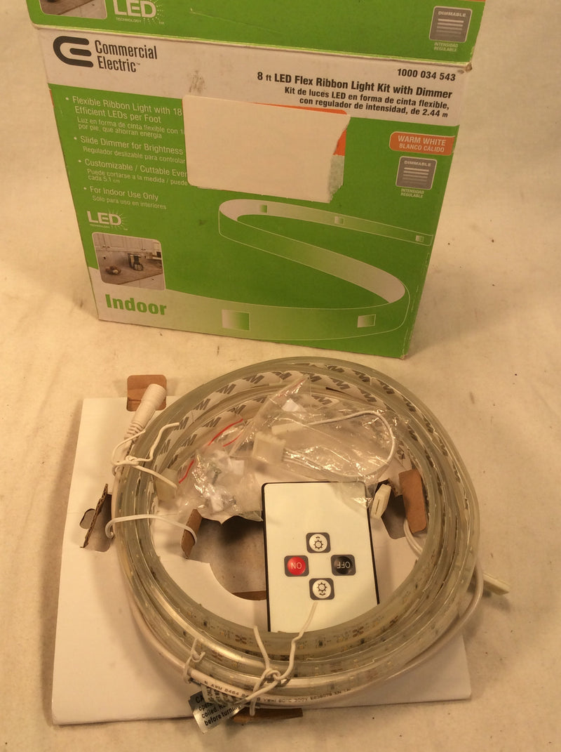 Commercial Electric 8 foot flex ribbon light kit w/remote (missing power cord)