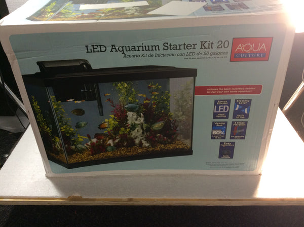 Aqua Culture LED Aquarium Starter kit 20 - Just Tank and Lid