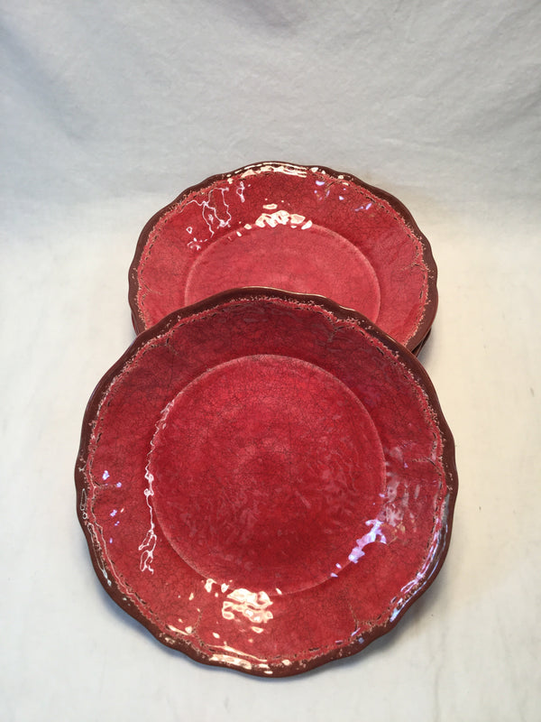 Le Cadeaux Red Salad Plates Set Of 4