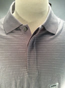 Perry Ellis cotton golf shirt men’s L gray stripes