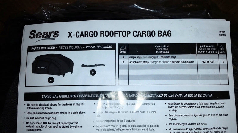 X-CARGO Rooftop cargo bag canvas